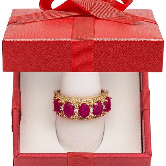 Ruby (2-7/8 ct.) & Diamond (1/3 ct.) in 14k Gold - Picture 5 of 10